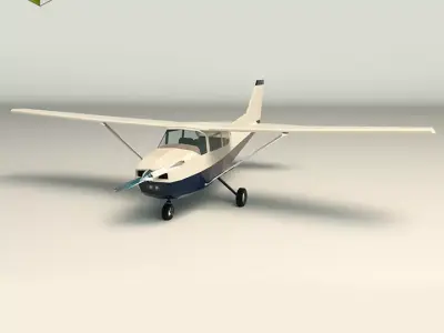 Low Poly Light Aircraft 01 Low-poly 3D model