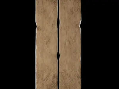 Low Poly Wood piece of with paint Low-poly 3D model