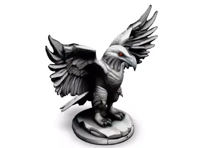 Mechanical Eagle Statue 3D Model Low-poly 3D model