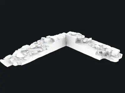 Game Ready Scanned Castle Ruins - Part of a Wall Low-poly 3D model