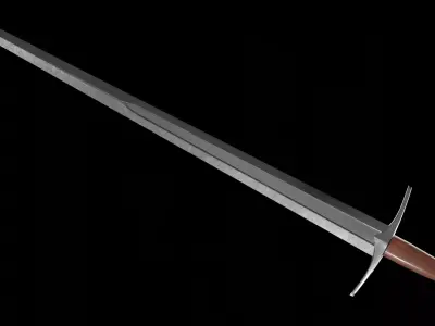 Medieval Sword Game-Ready 3D Model low poly Low-poly 3D model
