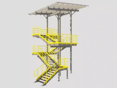 industrial staircase 3D model
