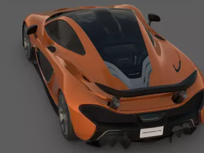 2014 McLaren P1 3D Model  Hybrid Hypercar Trinity Low-poly 3D model
