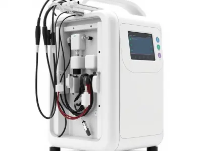 Medical Equipment Device Model Pack with Multiple Attachments Low-poly 3D model