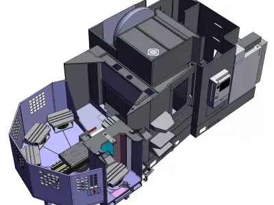4-axis CNC machining center 3D model