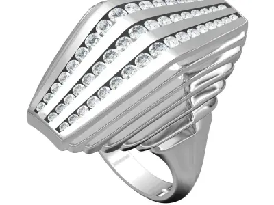Antique Cocktail Engagement Ring for Women 3D print model