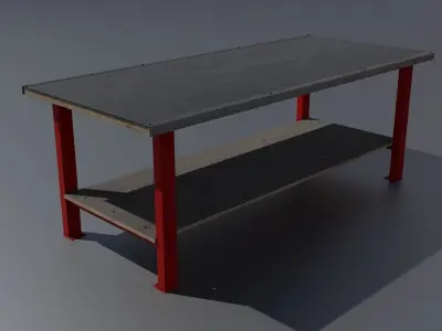 Workshop worktable large PBR  3D model