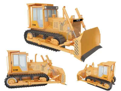 bulldozer Low-poly 3D model