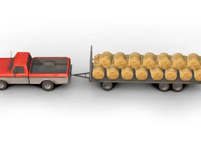 3D model Farm Vehicle Pack Low-poly 3D model