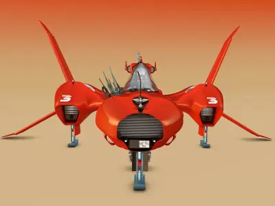 Shark Rider 3 with XPresso Wings 3D model