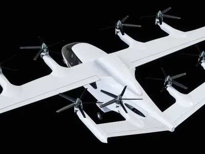  Zuri eVTOL Flying Taxi White PBR 