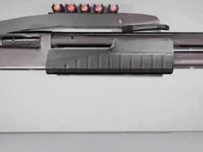 Low Poly Escort Folding Stock Pump-Action Shotgun Low-poly 3D model