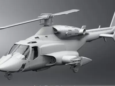 Bell 222 Airwolf scale model 3D print model