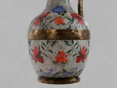 Porcelain Jug Low-poly 3D model