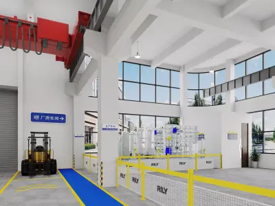Warehouse - Factory Interior 3D model