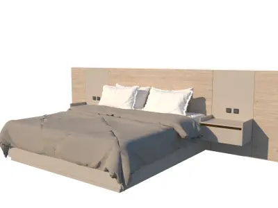 Hotel Line Nova Bed Set- soft 3D model