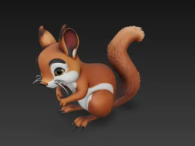 Squirrel Realistic 3D Model Basic - Low Poly Realistic Low-poly 3D model purchase