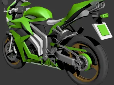 Motorcycle kawasaki ninja 3D model