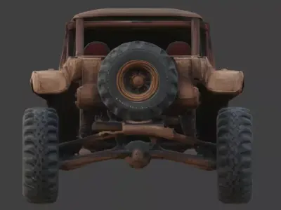 Rusted Wasteland Desert Buggy  Low-poly 3D model