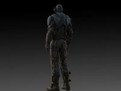 High Quality Spec Ops Soldier 3D Model Realistic Rigged Low-poly 3D model