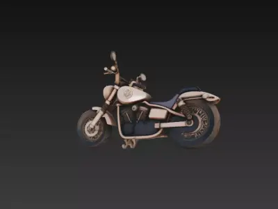 Stylized Motorcycle 3D Model - Detailed Vehicle for Rendering 3D print model