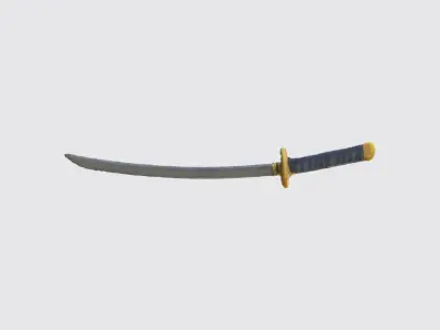 A Japanese katana sword 3D model