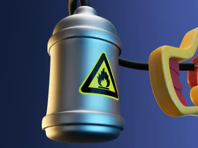 cartoon game prop gun weapons and flamethrowers in animal shapes 3D model