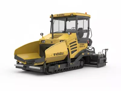 Super Tracked Asphalt Paver Heavy Construction Machinery Low-poly 3D model