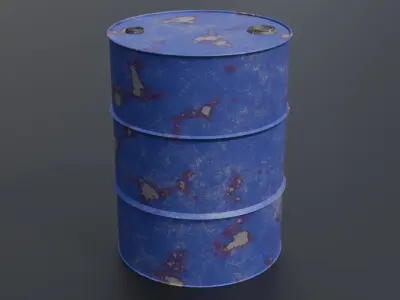 Old Metal Barrels Real world scale 3D model