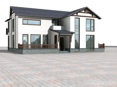 Villa house 3D model 18