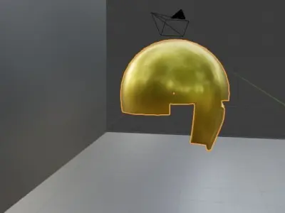 gold sporten helmet Low-poly 3D model