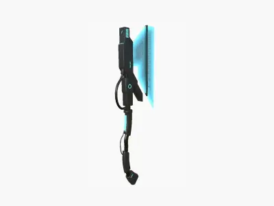 SciFi War Axe A01 Black Blue - Sci Fi Weapon Design Low-poly 3D model