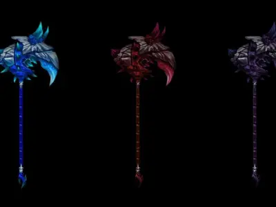 Frozen Bone Hammer Low-poly 3D model
