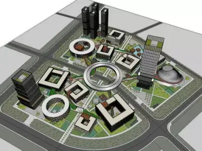 SU model of SouFun headquarters commercial office building 3D model