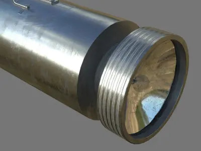 Antique Flashlight 3D model