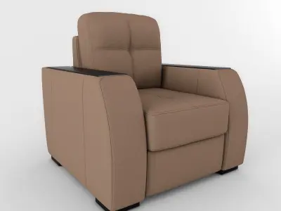 Chair leather recliner 3D model
