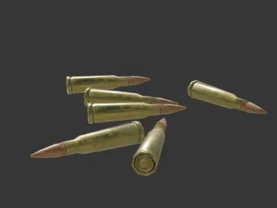 Rifle ammo bullet Low-poly 3D model