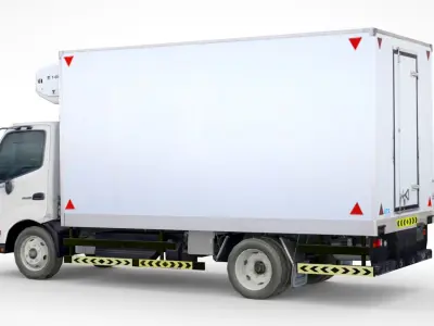 Hino 616 Hybrid Fridge 2020 Low-poly 3D model