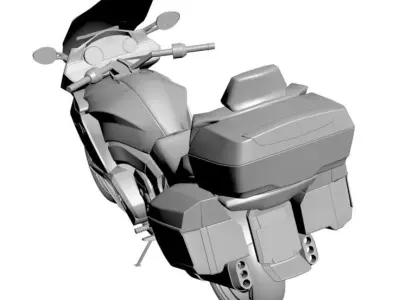 Motorcycle with bags 3D model