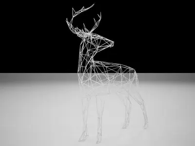 Reindeer gold deer wire sculpture 3D model