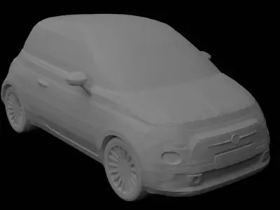 Fiat 500 2008 STL Low Poly 3D Printable Car Model 3D print model