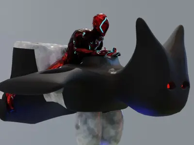 Dragon jet  Low-poly 3D model