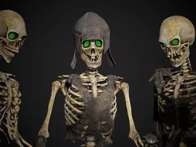 Skeleton Warrior Low-poly 3D model
