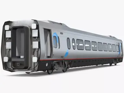 Acela Express Passenger Coach Rigged 3D model