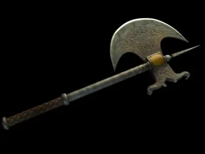 Weapon viking axe Low-poly 3D model