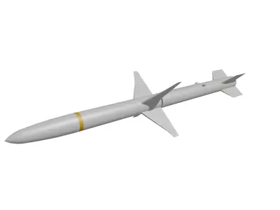 AGM-88 HARM missile low poly Low-poly 3D model