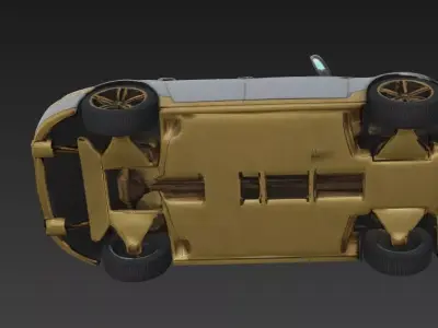Vulcan-X Riveted Cyber Sedan Low Poly 3D Model Low-poly 3D model