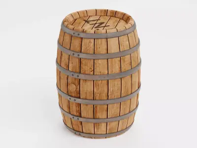 TNT Barrel - Realistic Wooden Explosive Prop Low-poly 3D model