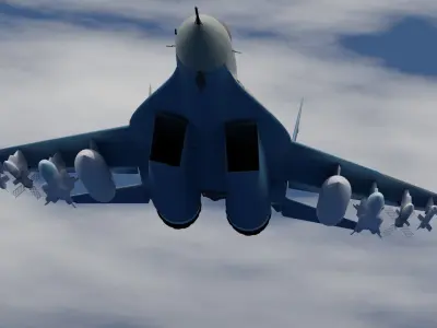 Egyptian Mig-29 with missiles 3D model
