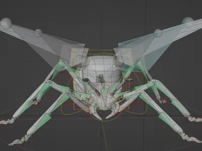 Ant with Wings Low-poly 3D model